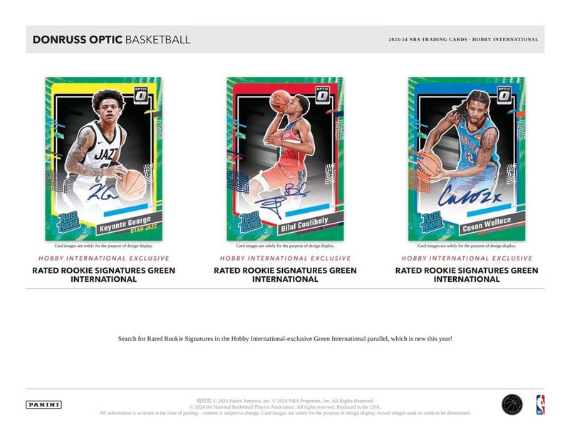 2023 - 24 Panini Donruss Optic Basketball International Hobby Box - Cartes Sportives Rive Sud