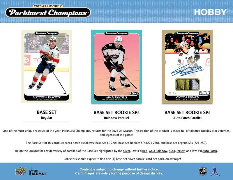 2023 - 24 Parkhurst Champions Hockey Hobby Box - Cartes Sportives Rive Sud