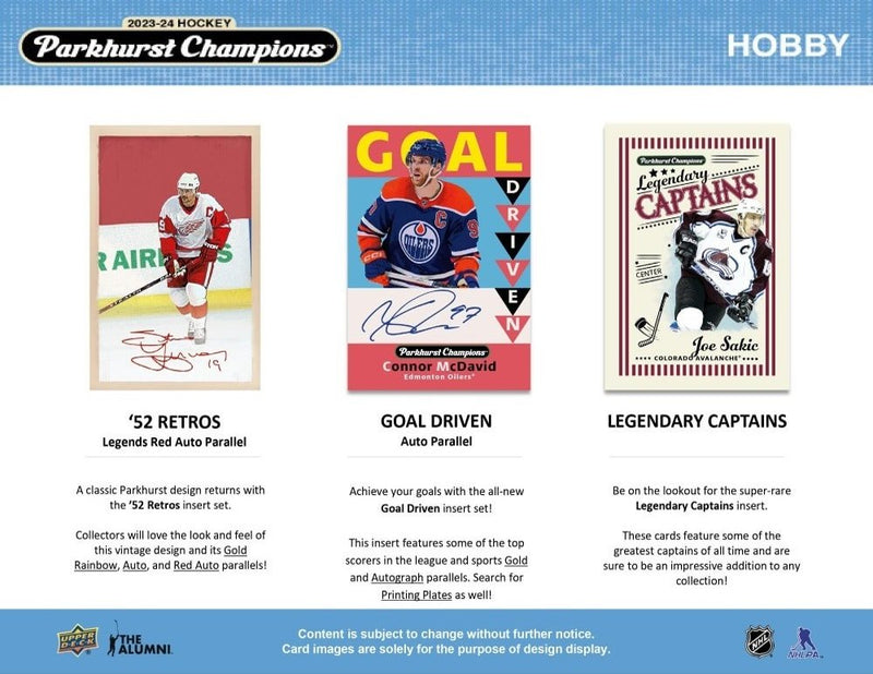 2023 - 24 Parkhurst Champions Hockey Hobby Box - Cartes Sportives Rive Sud