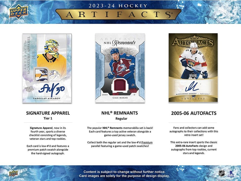 2023-24 Upper Deck Artifacts Hockey Hobby Box - Cartes Sportives Rive Sud