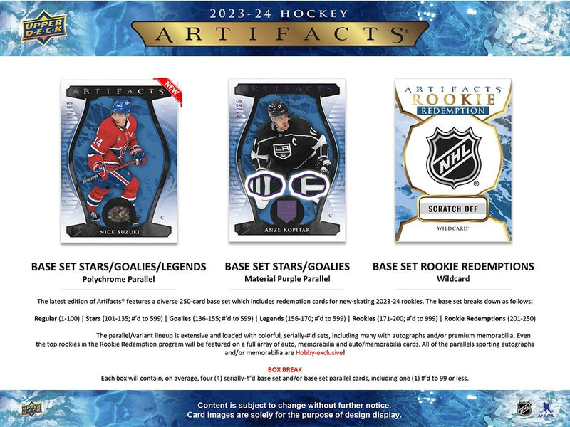 2023-24 Upper Deck Artifacts Hockey Hobby Box - Cartes Sportives Rive Sud