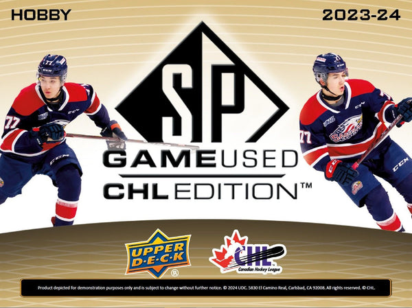 2023 - 24 Upper Deck CHL SP Game Used Hobby Box - Cartes Sportives Rive Sud