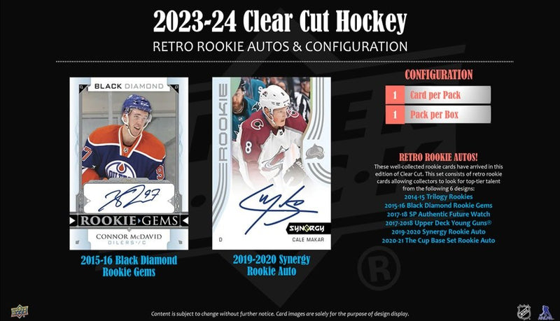 2023 - 24 Upper Deck Clear Cut Hockey Hobby Box - Cartes Sportives Rive Sud