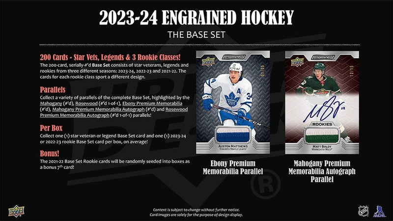 2023 - 24 Upper Deck Engrained Hockey Hobby Box (Pre - Order) - Cartes Sportives Rive Sud