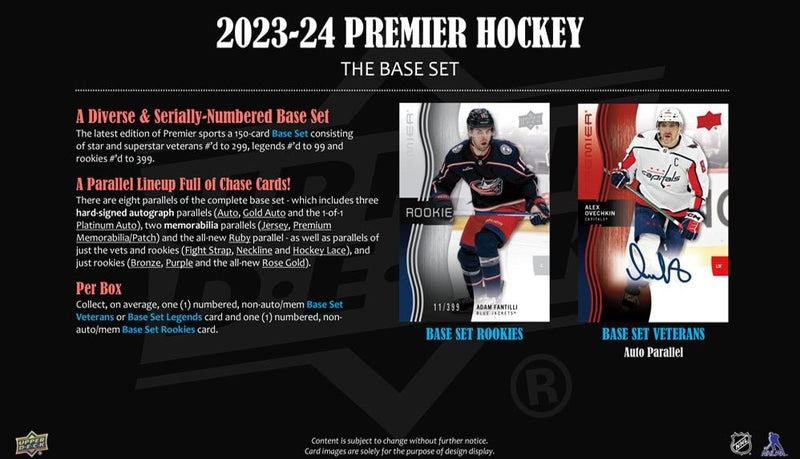 2023 - 24 Upper Deck Premier Hockey Hobby Box (Pre - Order) - Cartes Sportives Rive Sud