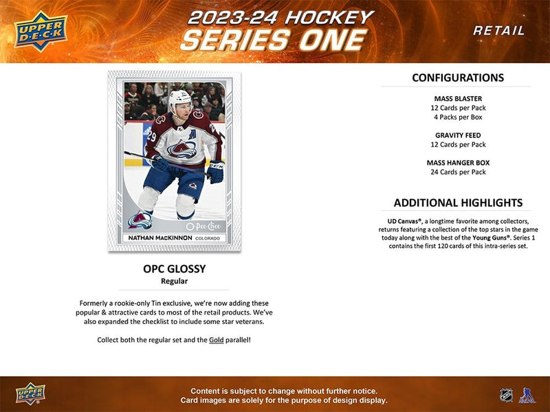 2023-24 Upper Deck Series 1 Hockey Blaster Box - Cartes Sportives Rive Sud