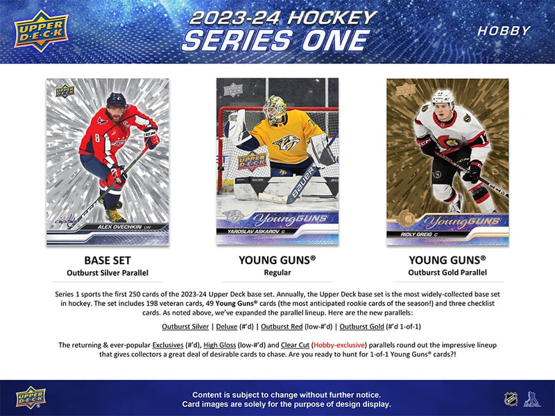 2023-24 Upper Deck Series 1 Hockey Hobby Box - Cartes Sportives Rive Sud