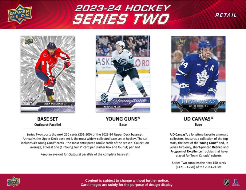 2023-24 Upper Deck Series 2 Hockey Blaster Box - Cartes Sportives Rive Sud