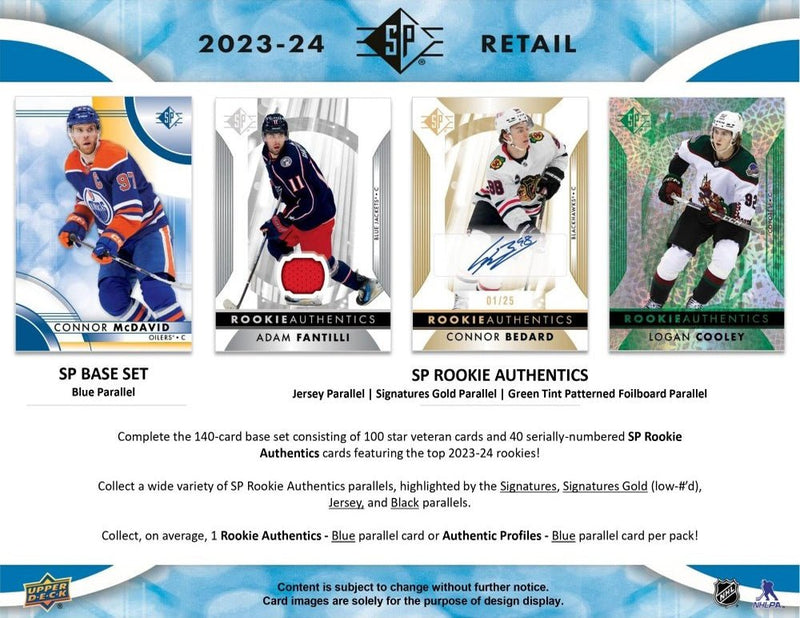 2023-24 Upper Deck SP Authentic Hockey Blaster Box - Cartes Sportives Rive Sud