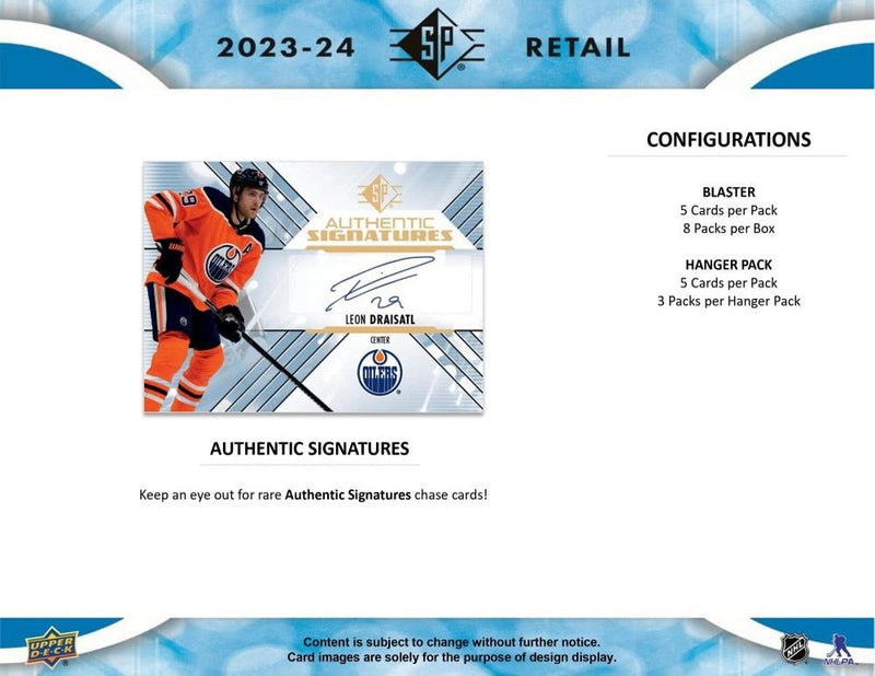 2023-24 Upper Deck SP Authentic Hockey Blaster Box - Cartes Sportives Rive Sud