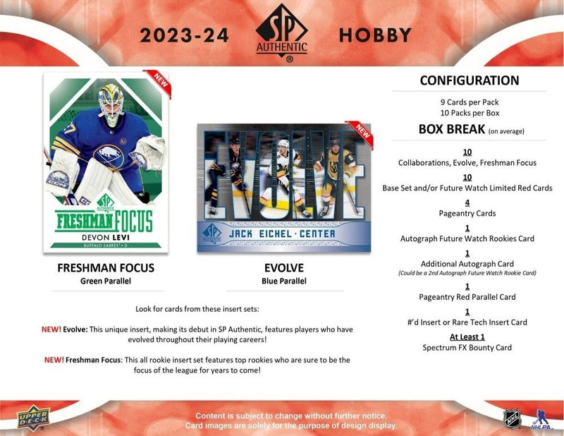 2023-24 Upper Deck SP Authentic Hockey Hobby Box - Cartes Sportives Rive Sud