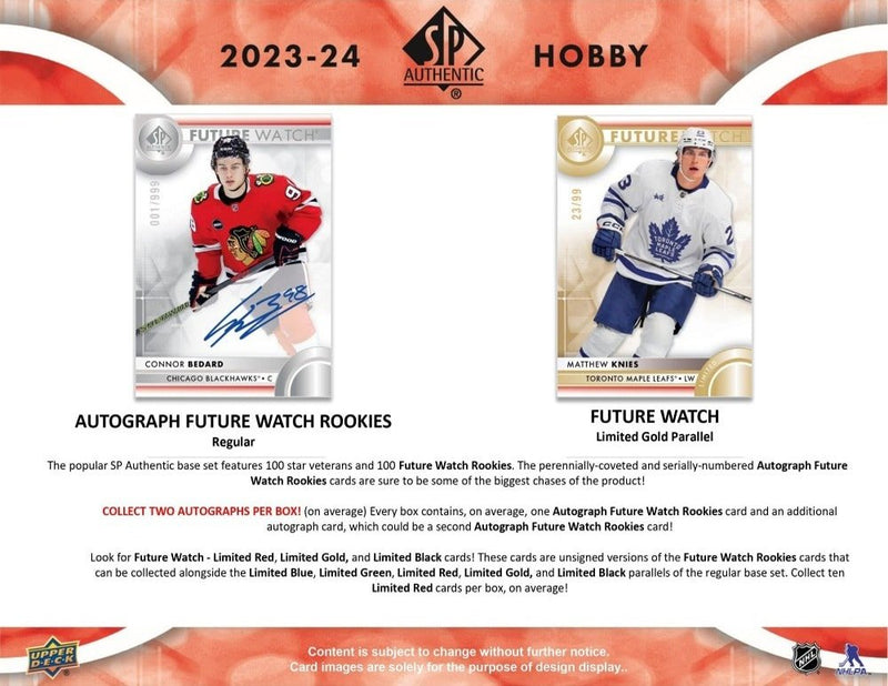 2023-24 Upper Deck SP Authentic Hockey Hobby Box - Cartes Sportives Rive Sud