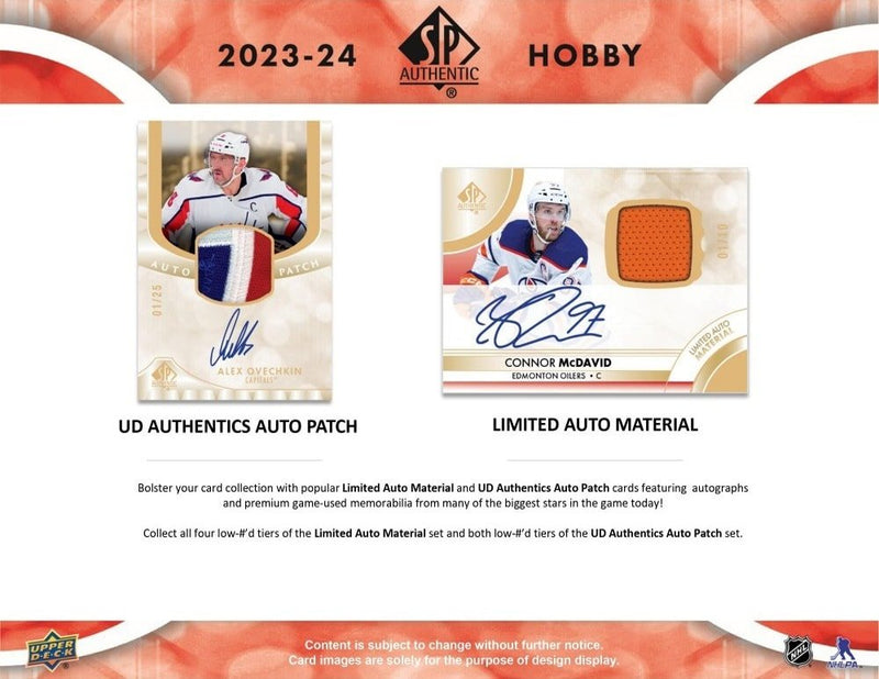 2023-24 Upper Deck SP Authentic Hockey Hobby Box - Cartes Sportives Rive Sud