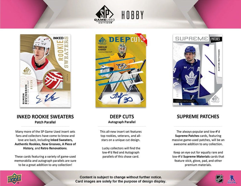 2023-24 Upper Deck SP Game Used Hockey Hobby Box - Cartes Sportives Rive Sud