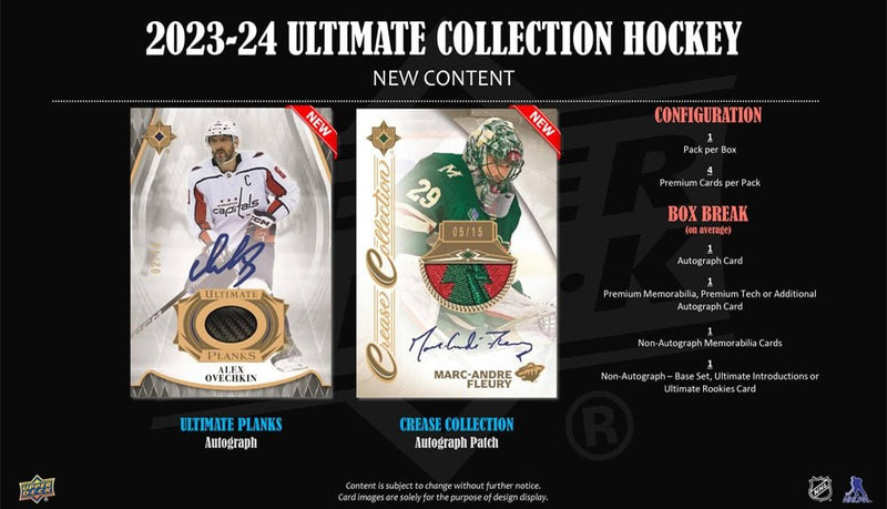 2023 - 24 Upper Deck Ultimate Hockey Hobby Box (Pre - Order) - Cartes Sportives Rive Sud