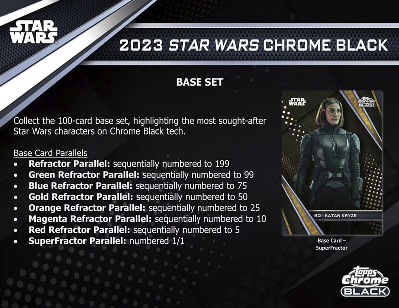 2023 Topps Black Chrome Star Wars Hobby - Cartes Sportives Rive Sud