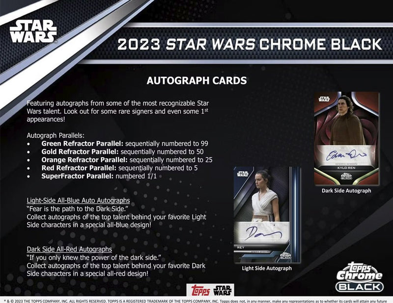 2023 Topps Black Chrome Star Wars Hobby - Cartes Sportives Rive Sud