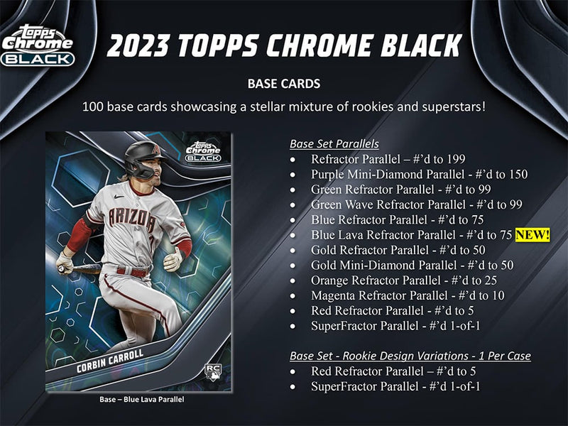 2023 Topps Chrome Black Baseball Hobby Box - Cartes Sportives Rive Sud