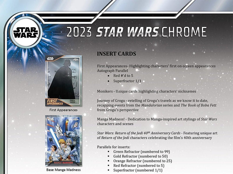 2023 Topps Chrome Star Wars Hobby Box - Cartes Sportives Rive Sud