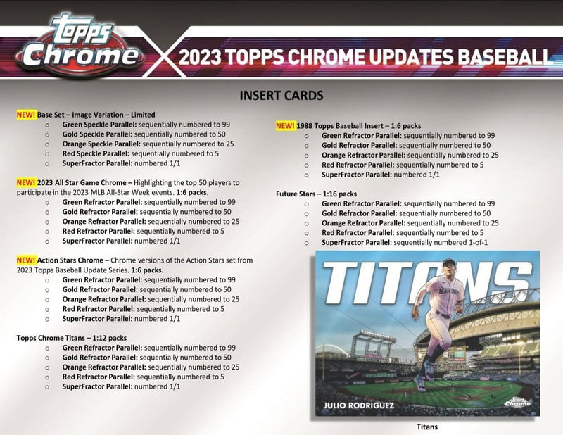 2023 Topps Chrome Update Series Baseball Hobby - Cartes Sportives Rive Sud