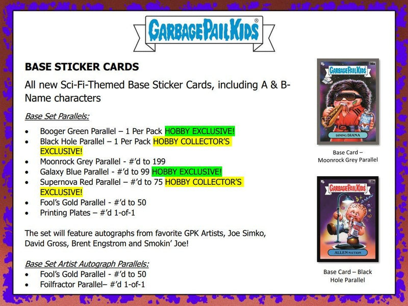 2023 Topps Garbage Pail Kids Series 2 Intergoolactic Mayhem - Cartes Sportives Rive Sud