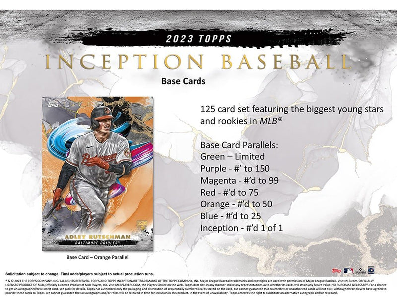 2023 Topps Inception Baseball Hobby Box - Cartes Sportives Rive Sud