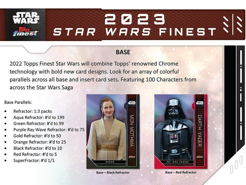 2023 Topps Star Wars Finest Hobby Box - Cartes Sportives Rive Sud