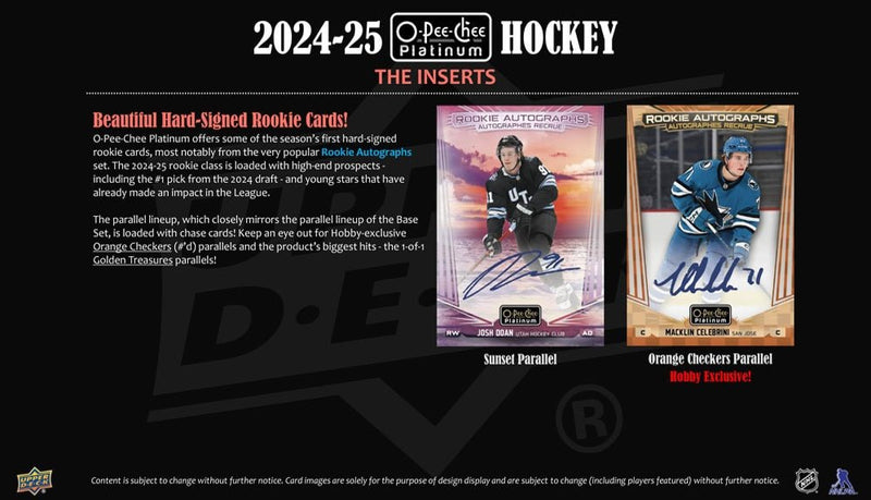 2024 - 25 O - Pee - Chee Platinum Hockey Hobby Box (Pre - Order) - Cartes Sportives Rive Sud