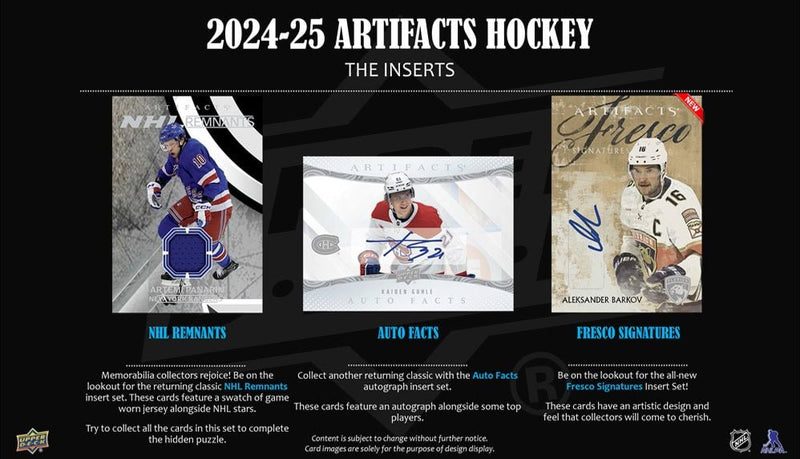 2024 - 25 Upper Deck Artifacts Hockey Blaster Box (Pre - Order) - Cartes Sportives Rive Sud