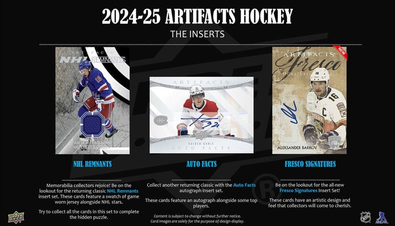 2024 - 25 Upper Deck Artifacts Hockey Hobby Box (Pre - Order) - Cartes Sportives Rive Sud