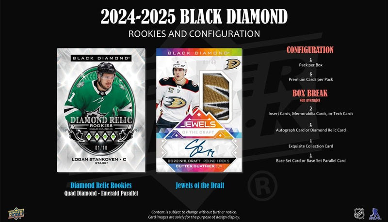 2024 - 25 Upper Deck Black Diamond Hockey Hobby Box (Pre - Order) - Cartes Sportives Rive Sud