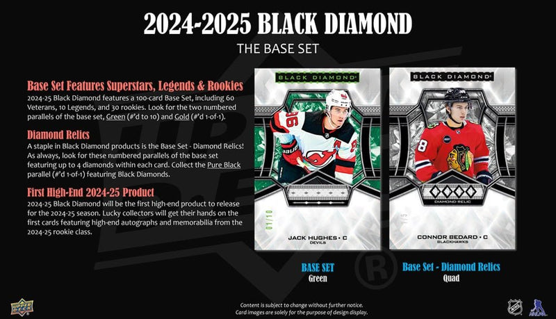 2024 - 25 Upper Deck Black Diamond Hockey Hobby Box (Pre - Order) - Cartes Sportives Rive Sud