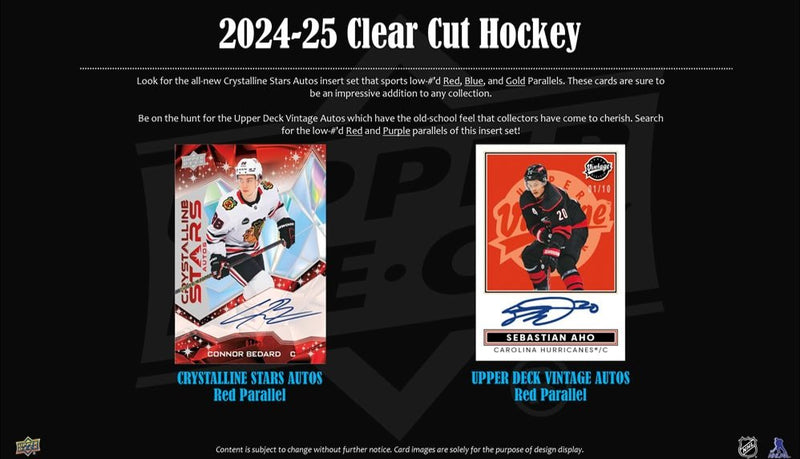 2024 - 25 Upper Deck Clear Cut Hockey Hobby Box (Pre - Order) - Cartes Sportives Rive Sud