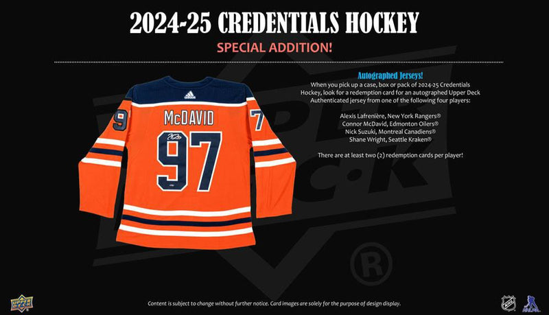 2024 - 25 Upper Deck Credentials Hockey Hobby Box - Cartes Sportives Rive Sud