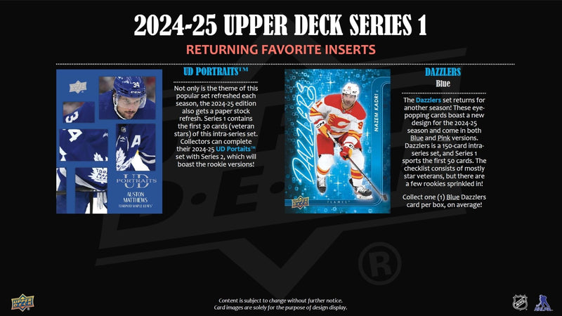 2024-25 Upper Deck Series 1 Hockey Blaster Box - Cartes Sportives Rive Sud