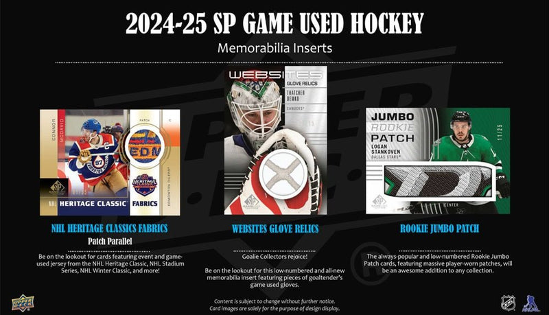 2024 - 25 Upper Deck SP Game Used Hockey Hobby Box (Pre - Order) - Cartes Sportives Rive Sud