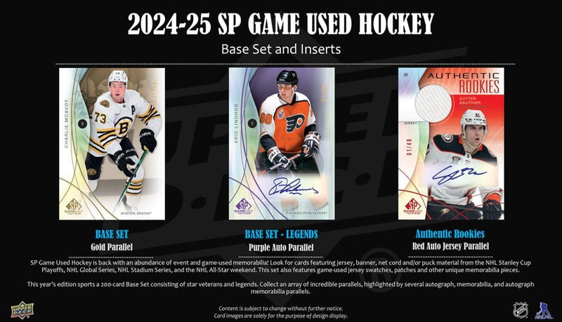 2024 - 25 Upper Deck SP Game Used Hockey Hobby Box (Pre - Order) - Cartes Sportives Rive Sud