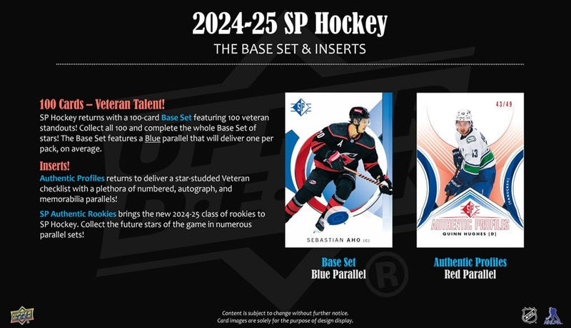 2024 - 25 Upper Deck SP Hockey Blaster Box (Pre - Order) - Cartes Sportives Rive Sud