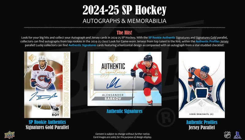 2024 - 25 Upper Deck SP Hockey Blaster Box (Pre - Order) - Cartes Sportives Rive Sud