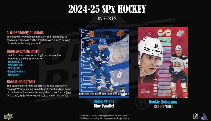 2024 - 25 Upper Deck SPx Hockey Hobby Box (Pre - Order) - Cartes Sportives Rive Sud