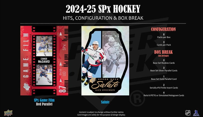 2024 - 25 Upper Deck SPx Hockey Hobby Box (Pre - Order) - Cartes Sportives Rive Sud