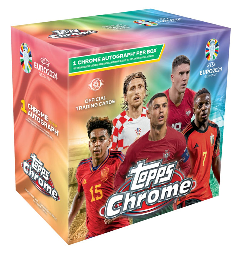 2024 Topps Chrome UEFA Euro Hobby Box (Pre Order) - Cartes Sportives Rive Sud