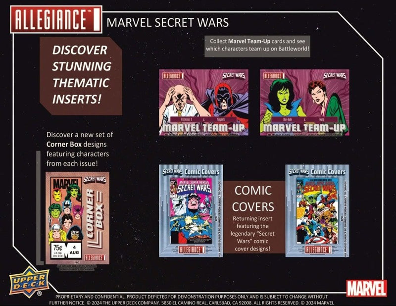 2024 UPPER DECK MARVEL ALLEGIANCE SECRET WARS HOBBY BOX - Cartes Sportives Rive Sud