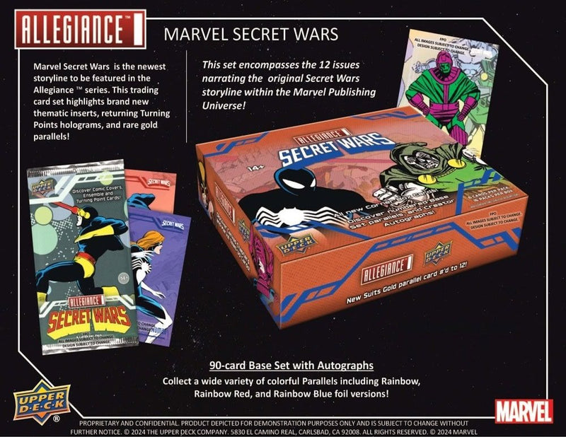 2024 UPPER DECK MARVEL ALLEGIANCE SECRET WARS HOBBY BOX - Cartes Sportives Rive Sud