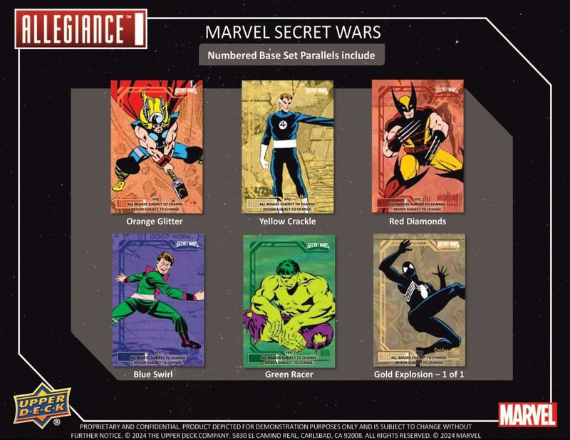 2024 UPPER DECK MARVEL ALLEGIANCE SECRET WARS HOBBY BOX - Cartes Sportives Rive Sud