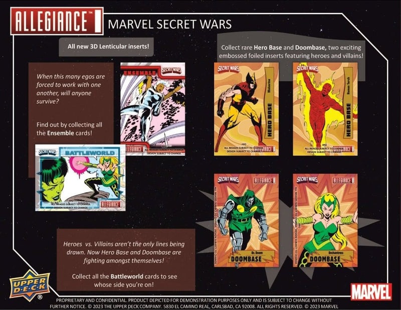 2024 UPPER DECK MARVEL ALLEGIANCE SECRET WARS HOBBY BOX - Cartes Sportives Rive Sud