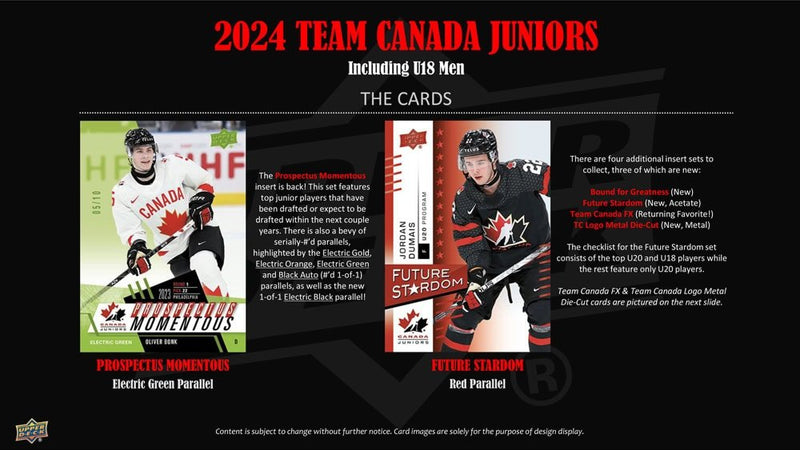 2024 Upper Deck Team Canada Juniors Hockey Hobby Box - Cartes Sportives Rive Sud