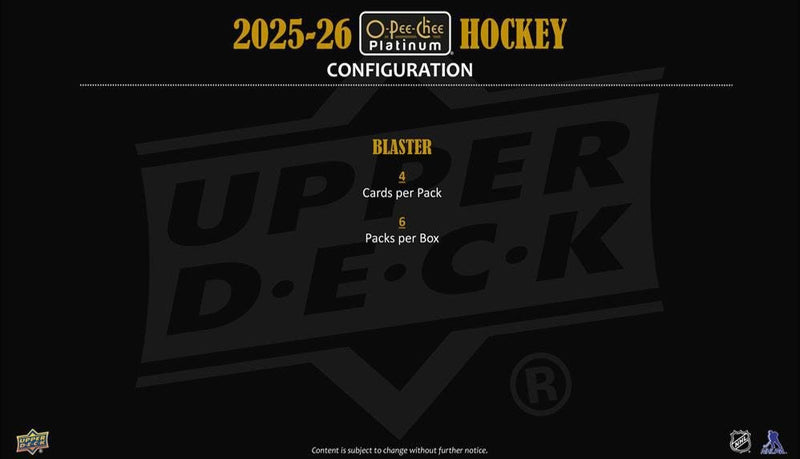 2025 - 26 O - Pee - Chee Platinum Hockey Blaster Box (Pre Order) - Cartes Sportives Rive Sud