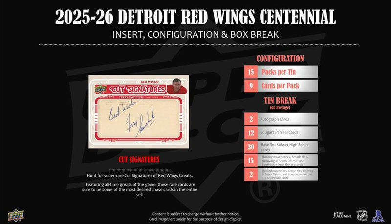 2025 - 26 Upper Deck Detroit Red Wings Centennial Hockey Hobby Box (Pre Order) - Cartes Sportives Rive Sud