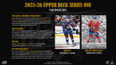 2025 - 26 Upper Deck Series 1 Hockey Hobby Box - Cartes Sportives Rive Sud